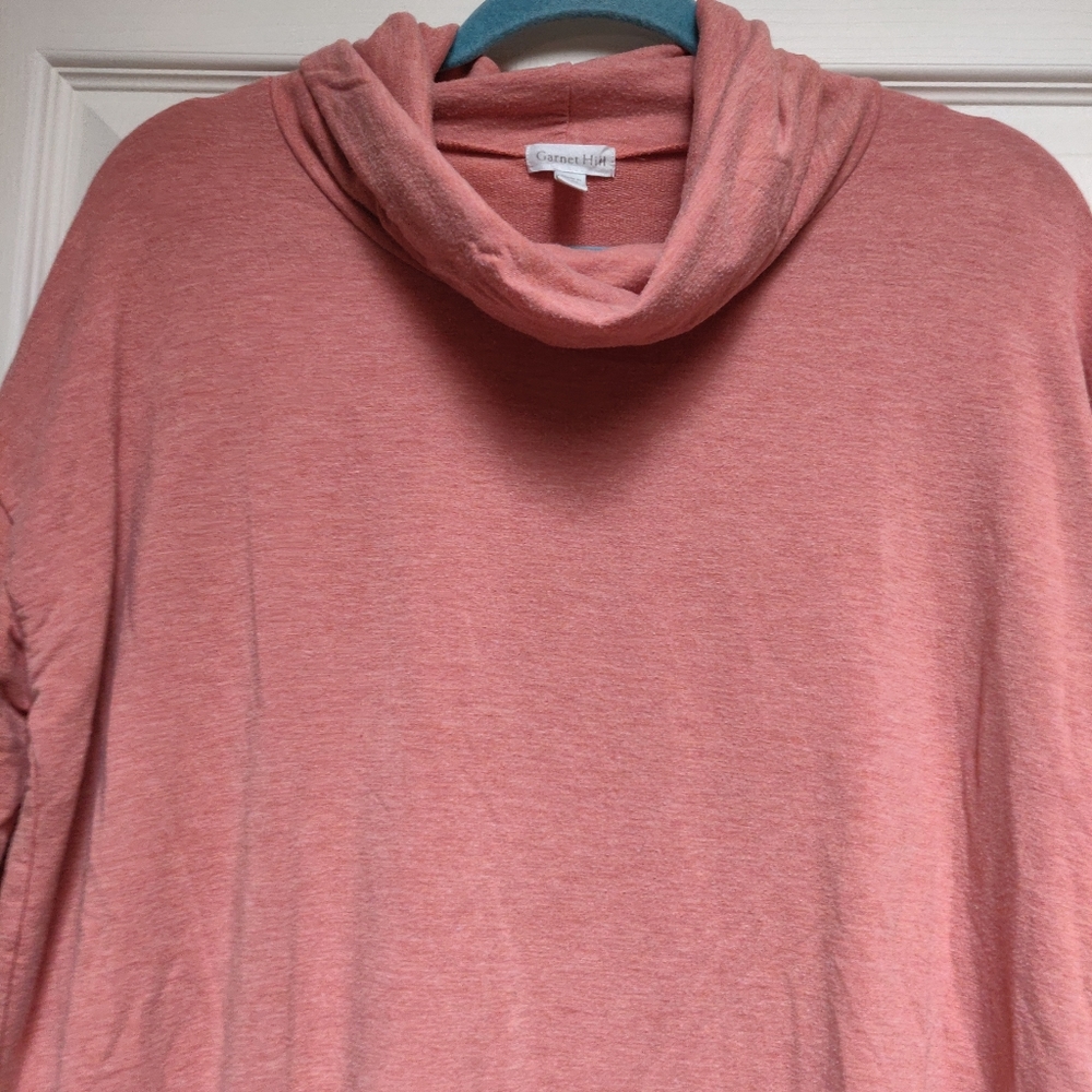 Garnet Hill Cowl Neck Knit Tunic Ginger Heather Size Small - Picture 3 of 9